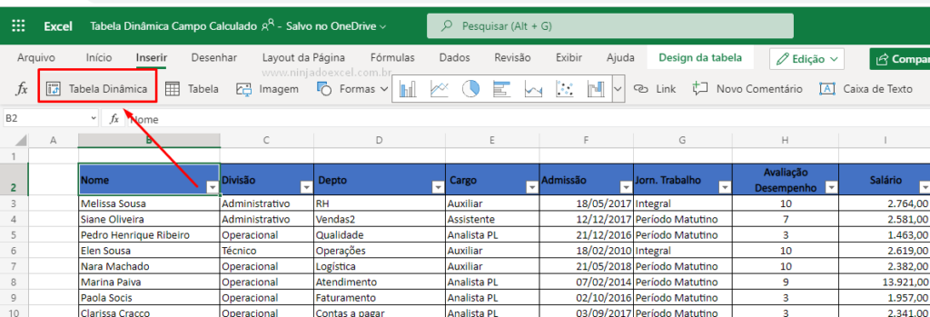 Tabelas Din Micas Excel Online Ninja Do Excel