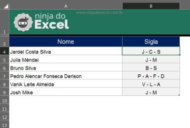 Planilha Para Extrair As Primeiras Letras Dos Nomes No Excel