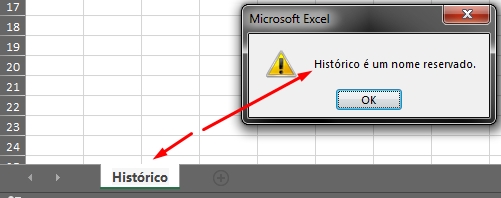 Nome Proibido no Excel