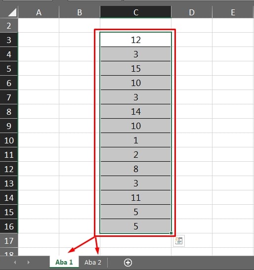 Células Duplicadas Excel, seleção da coluna