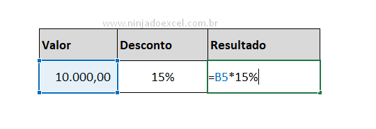 Outra possibilidade para a Situação 01 - calcular Porcentagem no Excel