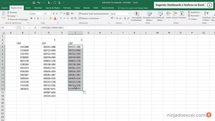 Como inserir Zero à Esquerda no Excel