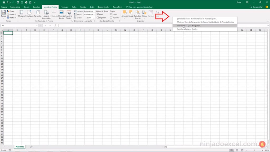 Como criar Menu Personalizado no Excel