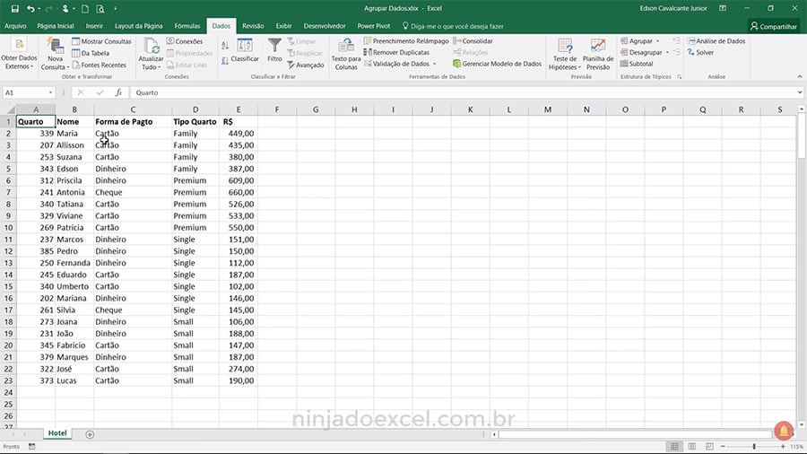 Como Agrupar Dados no Excel - Estrutura de Tópicos