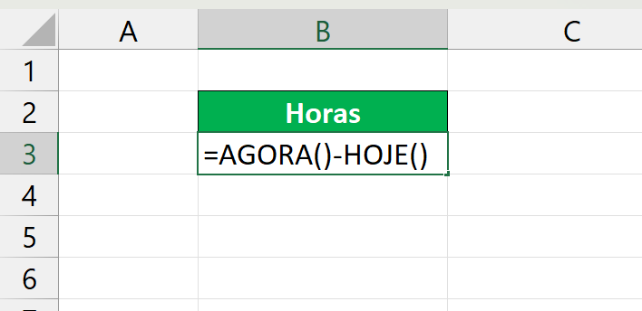 função HOJE Excel, calculo