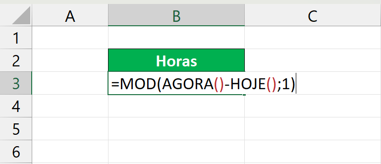 função HOJE Excel, função mod