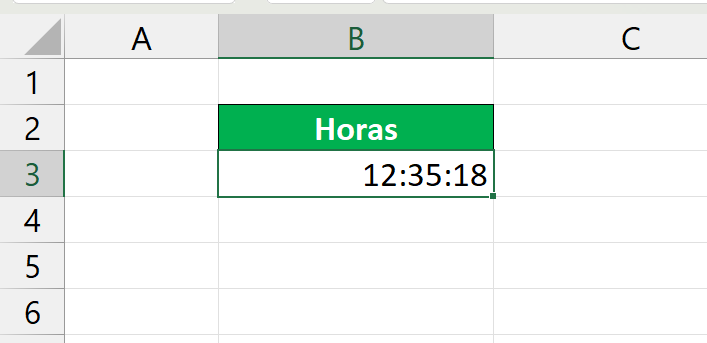 função HOJE Excel, resultado em horas