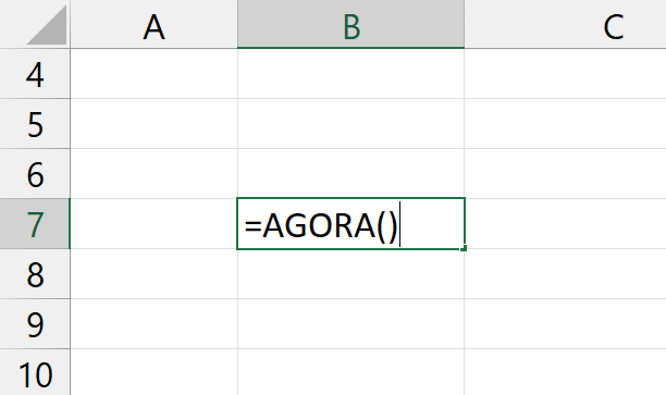 função HOJE Excel