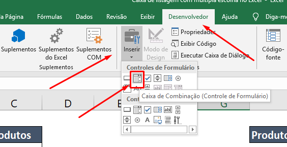 Criando caixa de combinação para Caixa de listagem com múltipla escolha no Excel