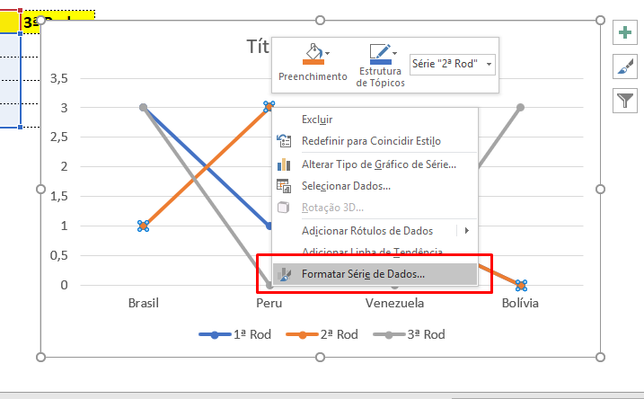 Formatar série de dados para Criar gráfico com ícones no Excel