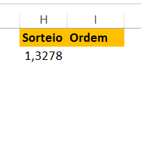 Primeiro valor aleatrório para Sorteio sem repetição no Excel