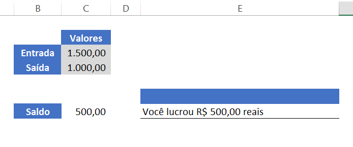 Lucro de frases automáticas no Excel