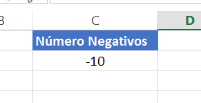 Resultado de formatar célula para negativo no Excel