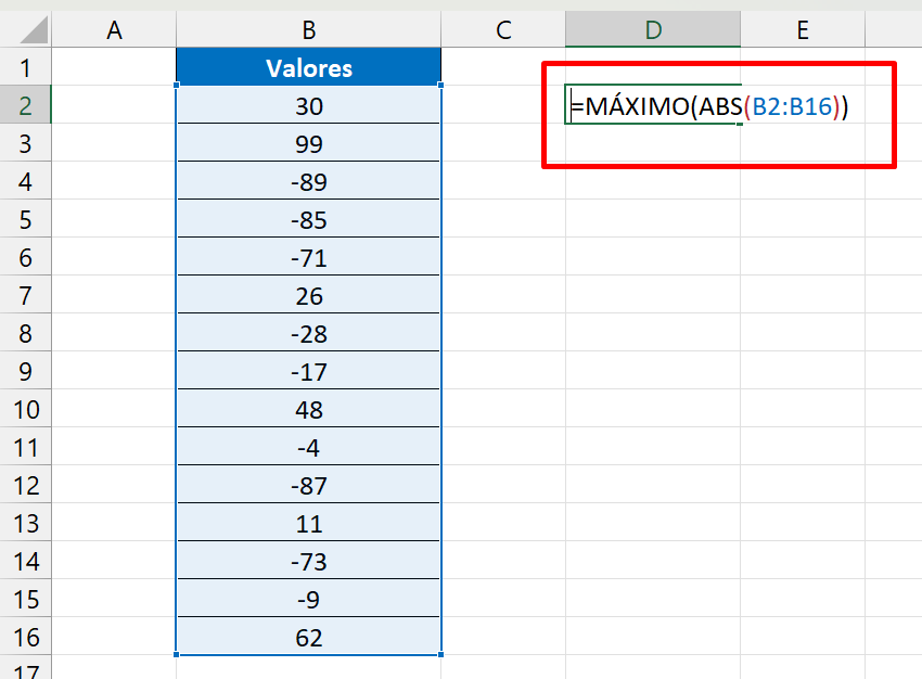 Função ABS no Excel, abs e máximo