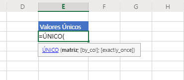 Abrindo Função único no Excel
