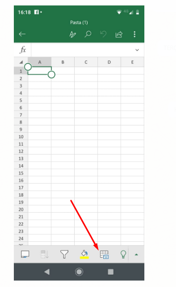 Botão fotografar no Excel para tabelas a partir de fotos no Excel