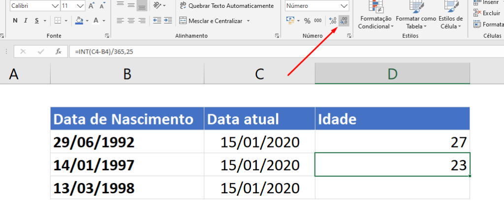 Como Calcular Idade No Excel Ninja Do Excel