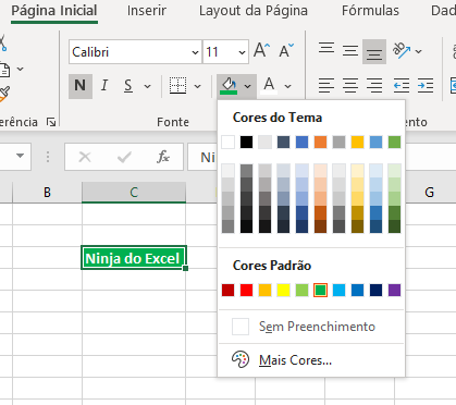 Configuração da macro relativa no Excel
