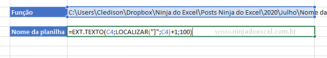 Caracteres do nome da planilha no Excel