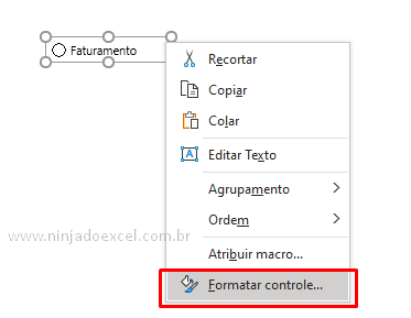 Formatar controle para botões de opção no Excel