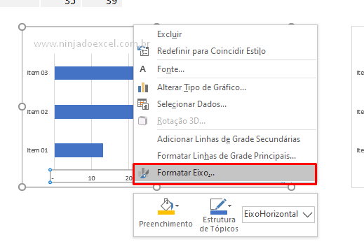 Formatar eixo do gráfico de comparação no Excel