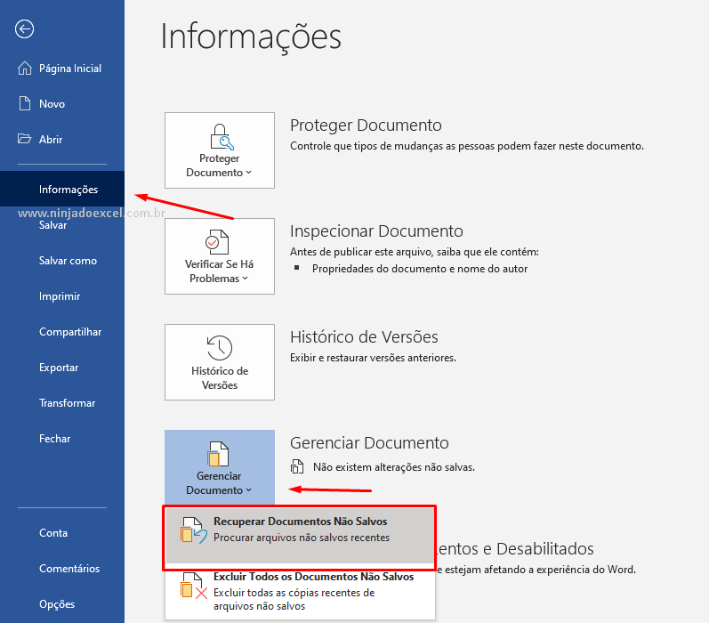 Como Recuperar um Documento do Word - Não Se Desespere! - Ninja do Excel