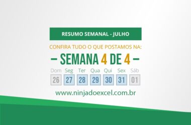 Resumo de Excel – Semana 4 de 4 Julho