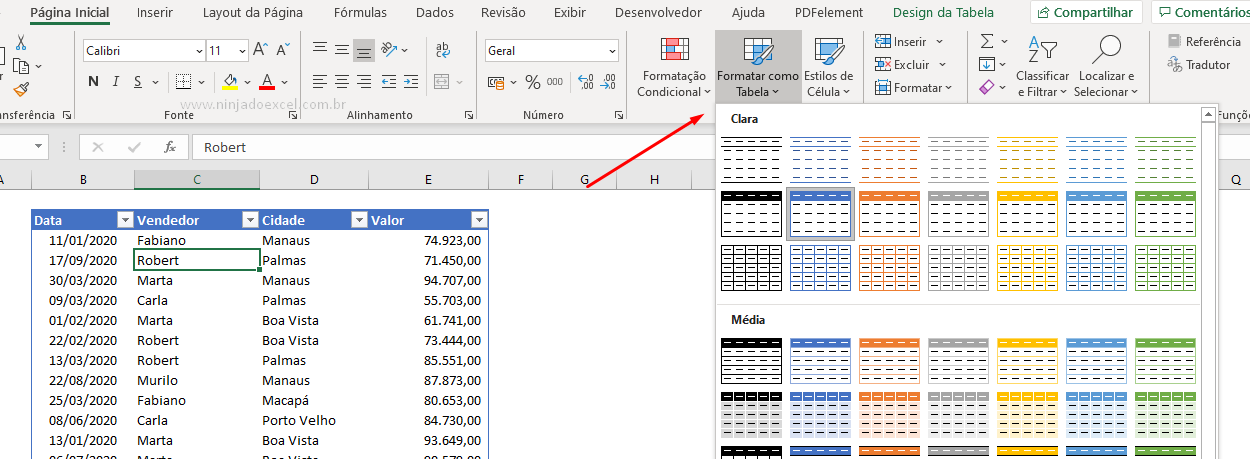 Transformando para Exportar uma Tabela do Excel para o SharePoint