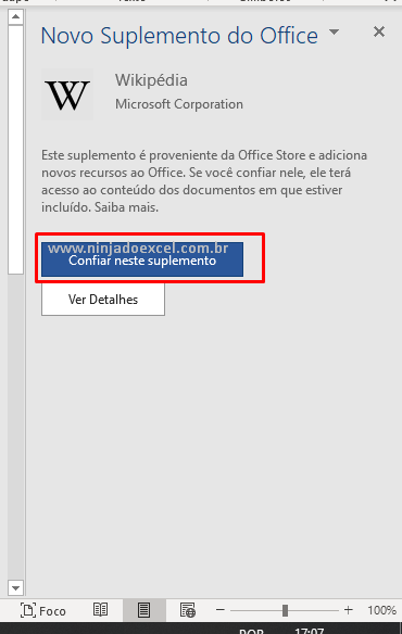 Ativando o Wikipédia no Word