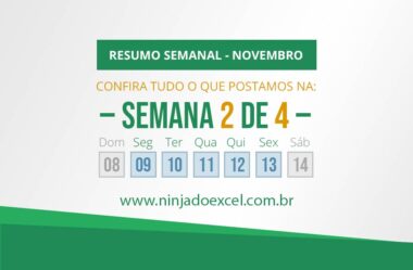 Resumo de Excel – Semana 2 de 4 de Novembro