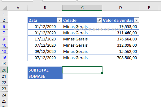 Como Somar Dados Filtrados No Excel