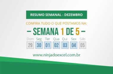 Resumo de Excel – Semana 1 de 5 de Dezembro