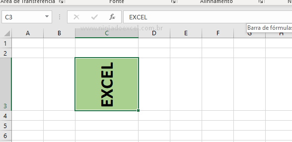 Como girar texto em células no Excel