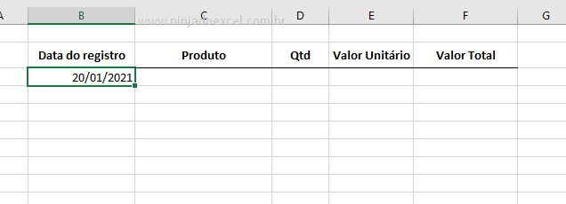 Inserindo Validação de Dados com Data no Excel