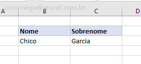 Base para concatenar com & no Excel