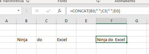 Triângulo amarelo na função do Excel