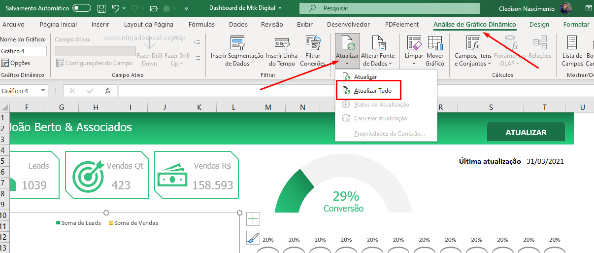 Atualizar Data da Última Atualização no Excel