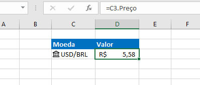 Preço do Valor do Dólar em Tempo Real no Excel