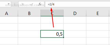 Valor da Fração no Excel