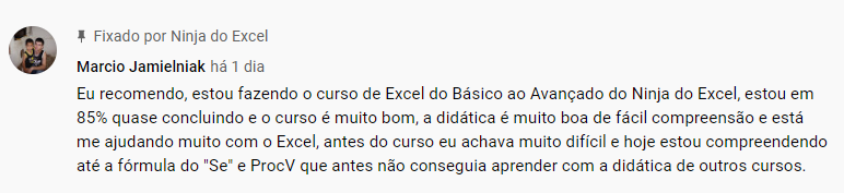 depoimento ninja do excel curso