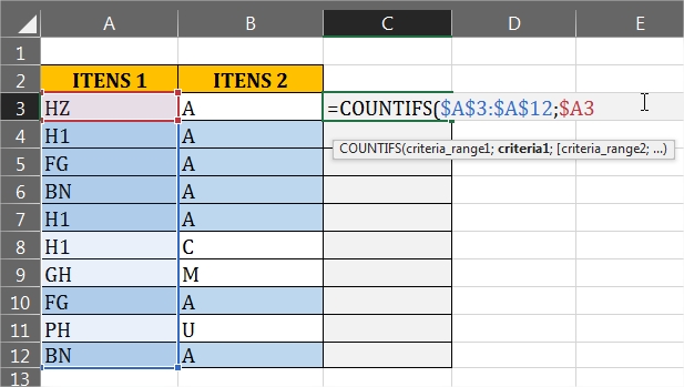 Destacando Itens Repetidos em Duas Colunas no Excel