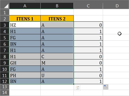 Destacando Itens Repetidos em Duas Colunas no Excel