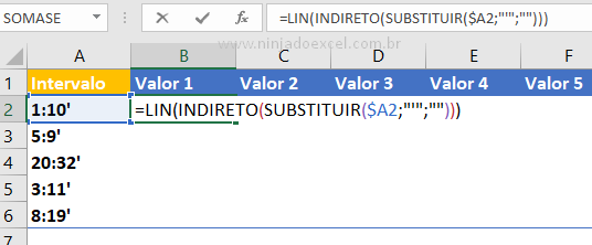 Função LIN para Completar Intervalos Numéricos no Excel