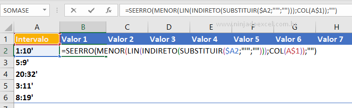 Função SEERRO para Completar Intervalos Numéricos no Excel