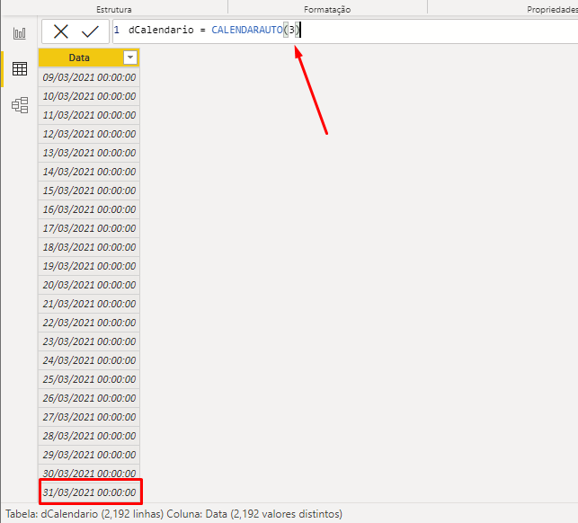 Tabela de Calendários Automática no Power BI com argumento