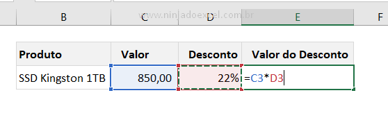 Calcular Porcentagem no Excel para encontrar o valor