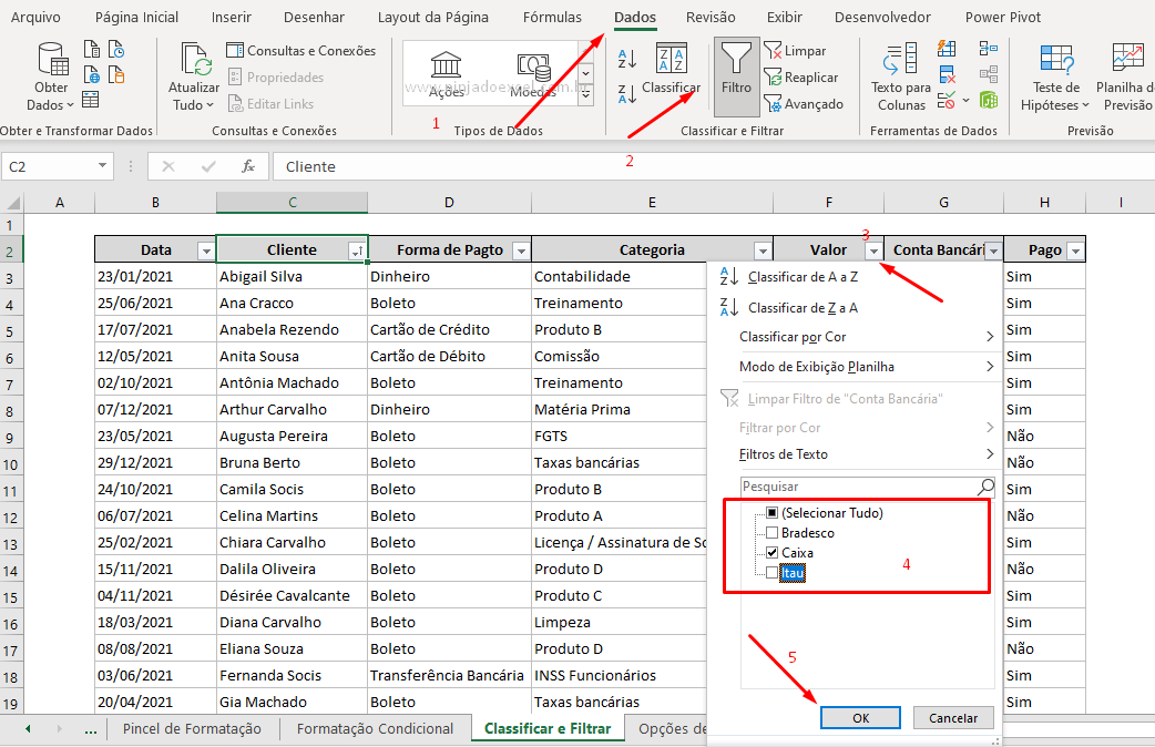 Configurando Filtros nas Dicas Básicas para Quem não Sabe Nada de Excel