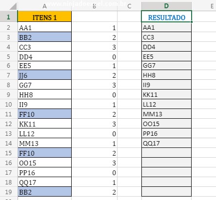 Entendendo o objetivo em Remover Itens Destacados no Excel