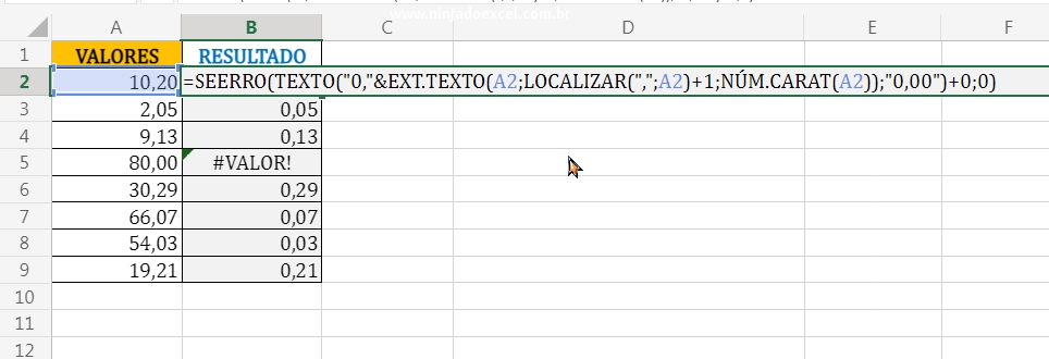 Evitando erros com a função Seerro em Teste de Excel