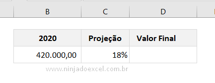 Quarta base para Calcular Porcentagem no Excel